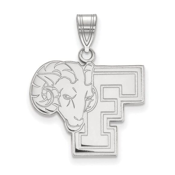 14k White Gold Fordham U Large Logo Pendant